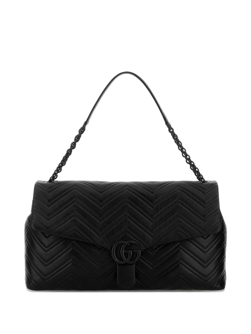 Gucci Gg Chevron Leather Shoulder Bag — Same as shown — Size One Size — Front View