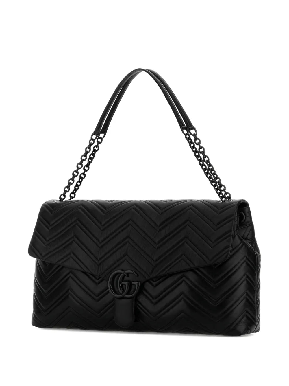 Gucci Gg Chevron Leather Shoulder Bag — Same as shown — Size One Size — Back View