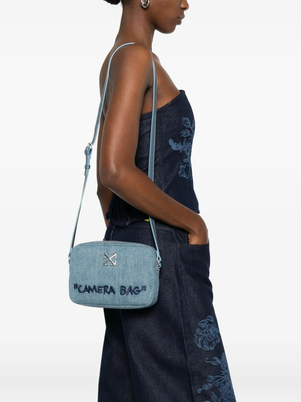 Off White Jitney Camera Logo Plaque Cross Body Bag — Same as shown — Size One Size — Side View