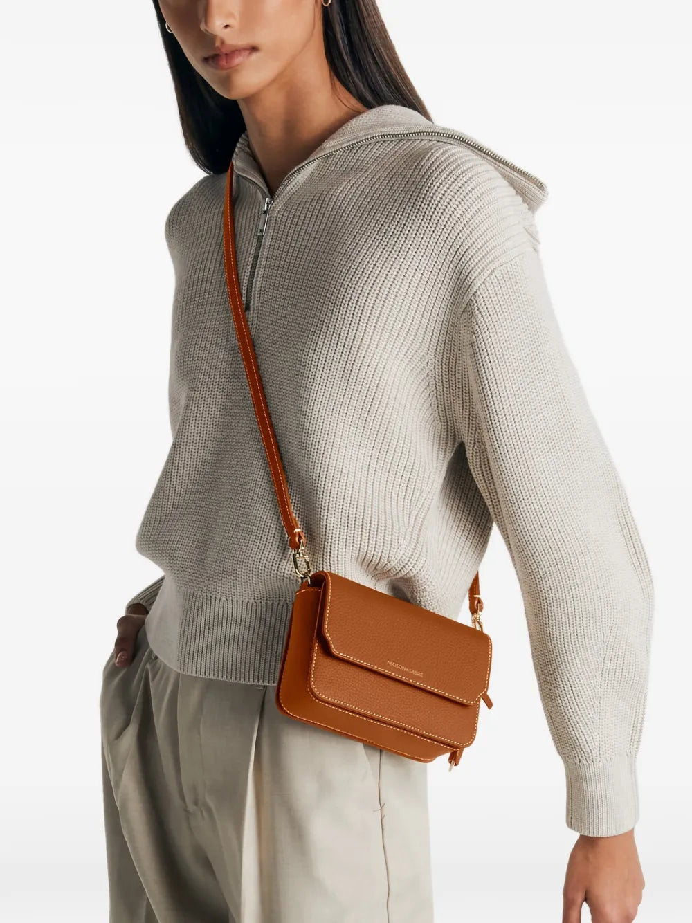 Maison De Sabre Mini Flap Leather Shoulder Bag — Same as shown — Size One Size — Side View