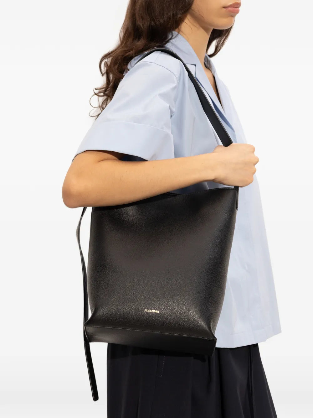 Jil Sander Small Leather Strap Shoulder Bag — Same as shown — Size One Size — Side View