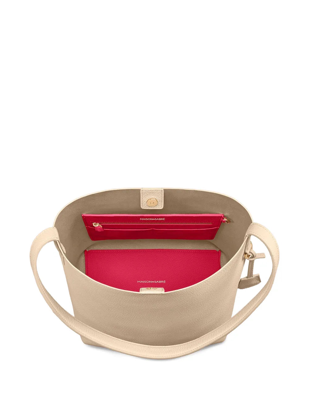 Maison De Sabre Leather Bucket Soft Tote — Same as shown — Size One Size — Detail View