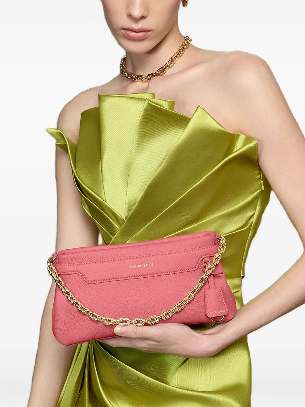 Maison De Sabre The Palais Soiree Chain Leather Shoulder Bag — Same as shown — Size One Size — Side View