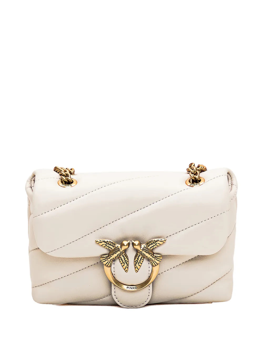 Pinko Love Birds Buckle Quilted Shoulder Bag — Same as shown — Size One Size — Front View