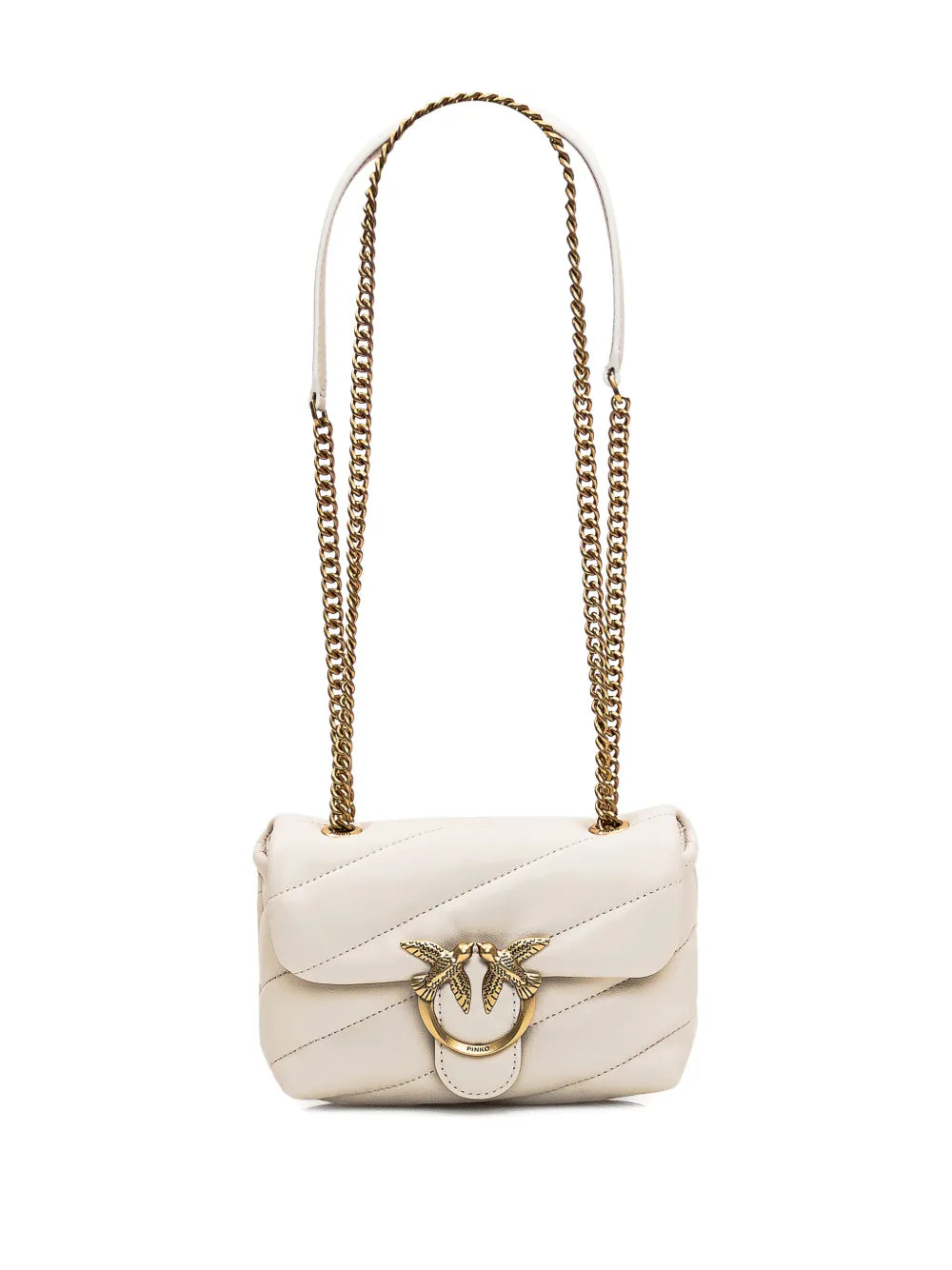 Pinko Love Birds Buckle Quilted Shoulder Bag — Same as shown — Size One Size — Top View