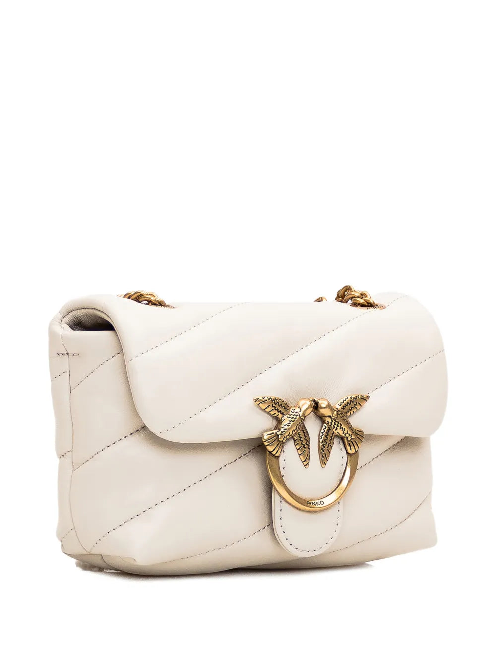 Pinko Love Birds Buckle Quilted Shoulder Bag — Same as shown — Size One Size — Back View