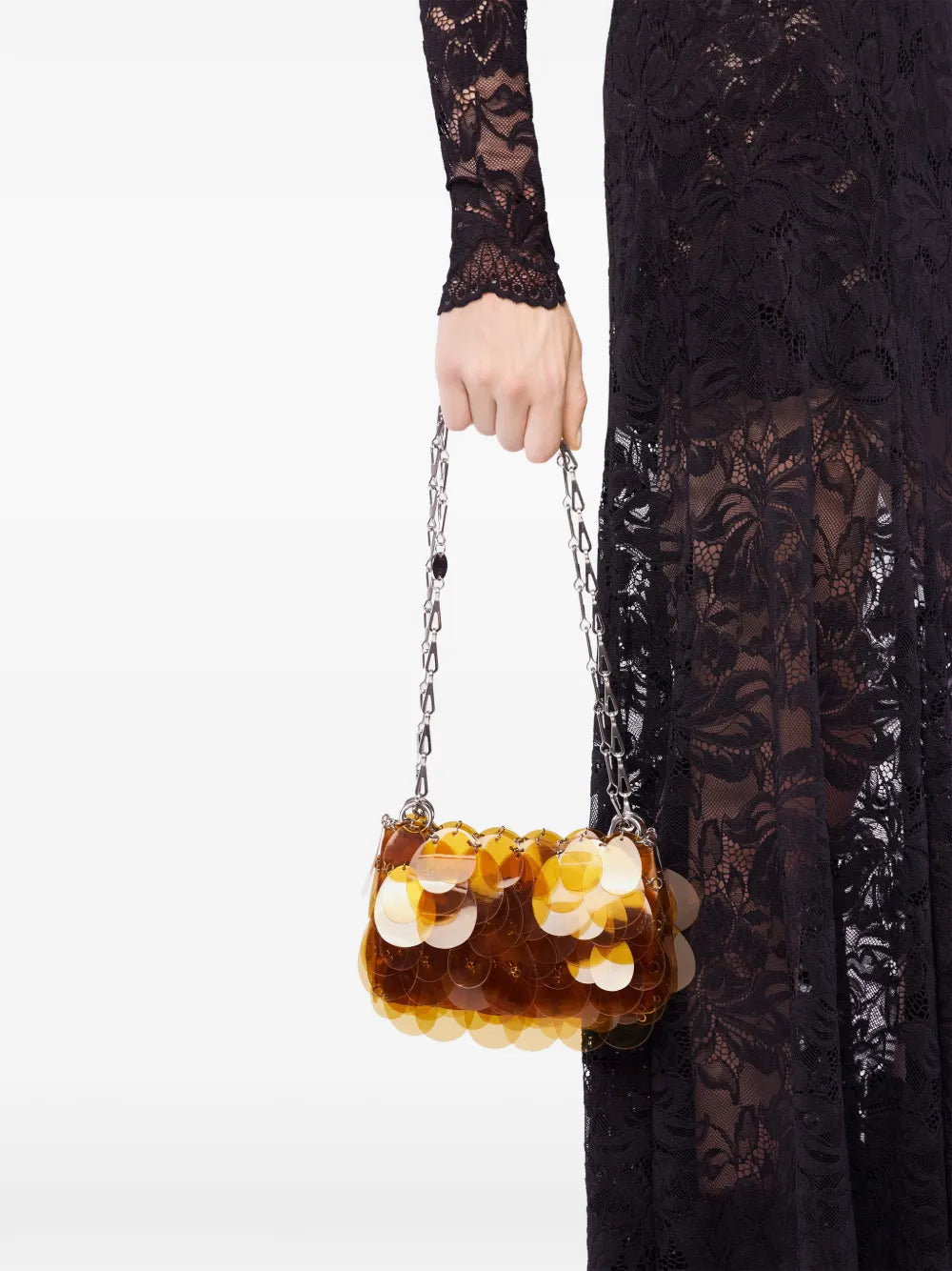 Rabanne Disc Chain Shoulder Bag — Same as shown — Size One Size — Side View