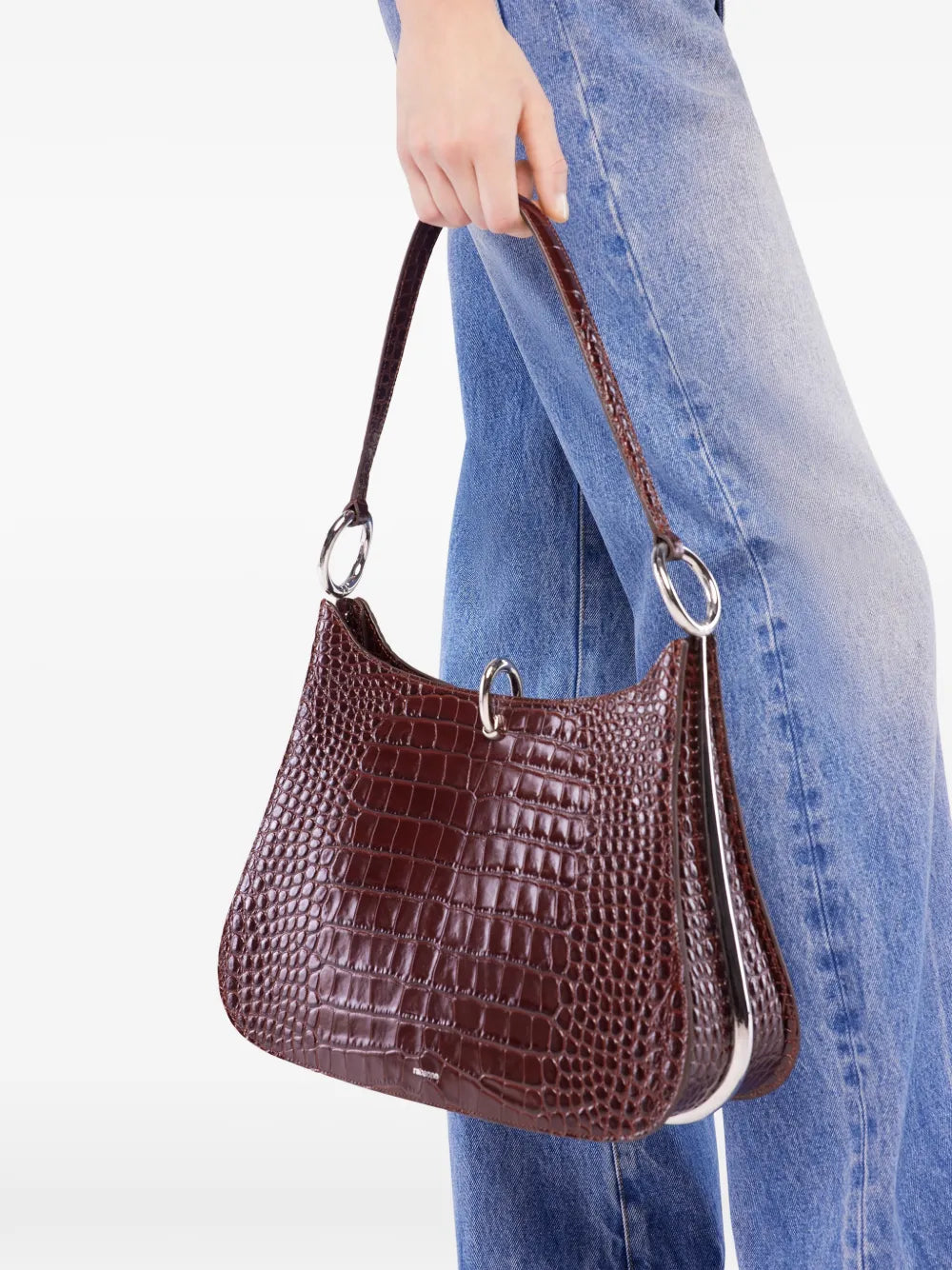 Rabanne Ring Embossed Leather Shoulder Bag — Same as shown — Size One Size — Detail View