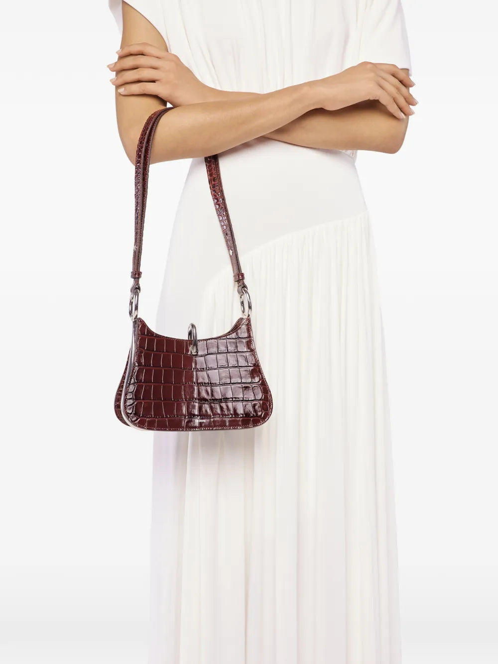 Rabanne Ring Embossed Leather Shoulder Bag — Same as shown — Size One Size — Side View