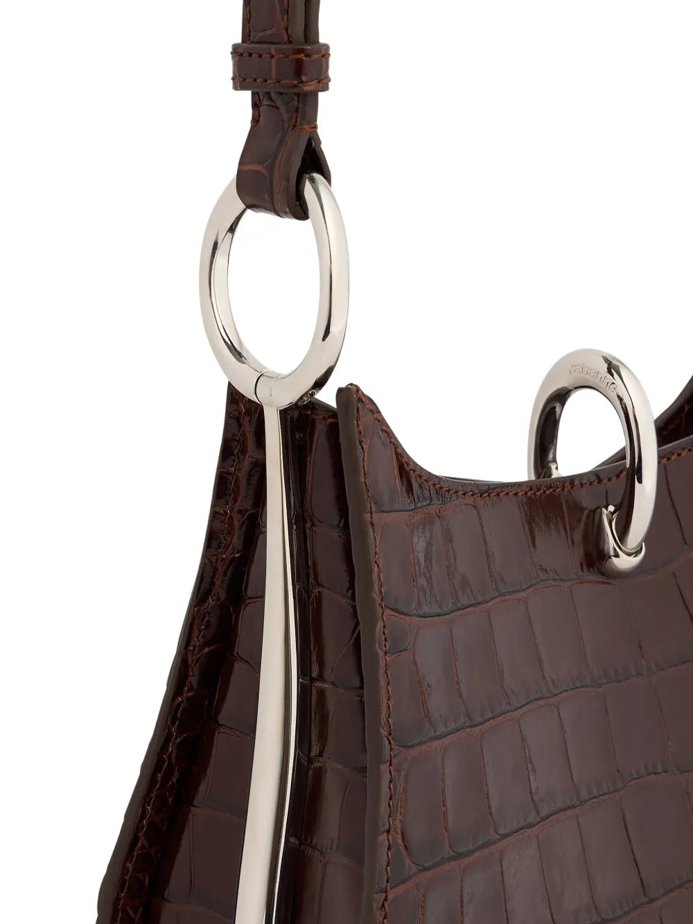 Rabanne Ring Embossed Leather Shoulder Bag — Same as shown — Size One Size — Back View