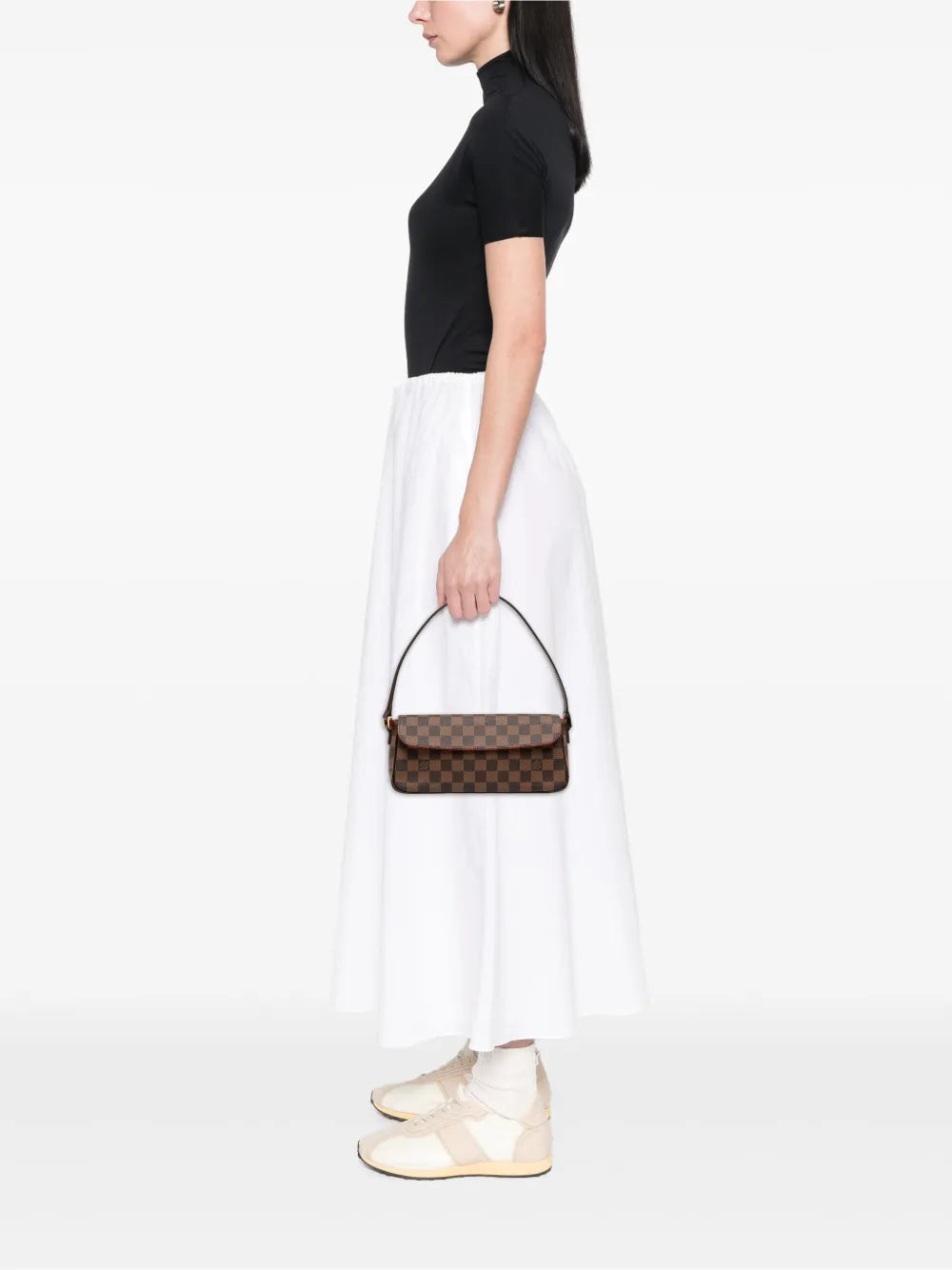 Louis Vuitton Pre Owned 2002 Damier Ebene Recoleta Shoulder Bag — Same as shown — Size One Size — Side View