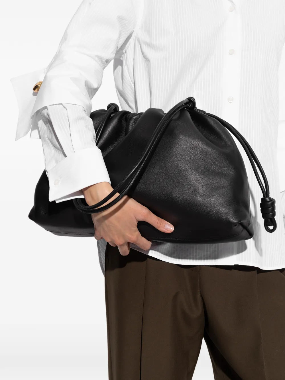 Loewe Large Flamenco Drawstring Shoulder Bag — Same as shown — Size One Size — Side View
