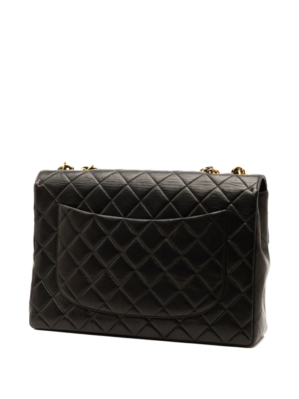 Chanel Pre Owned 1994 1996 Jumbo Classic Lambskin Single Flap Shoulder Bag — Same as shown — Size One Size — Back View