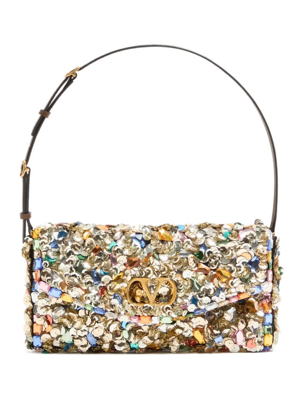 Valentino Garavani Devain Sequin Shoulder Bag — Same as shown — Size One Size — Front View