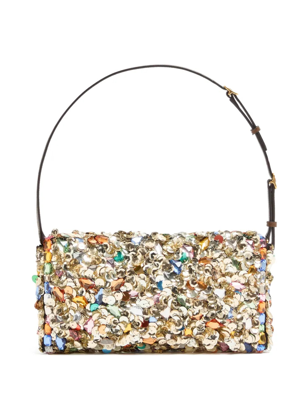 Valentino Garavani Devain Sequin Shoulder Bag — Same as shown — Size One Size — Back View