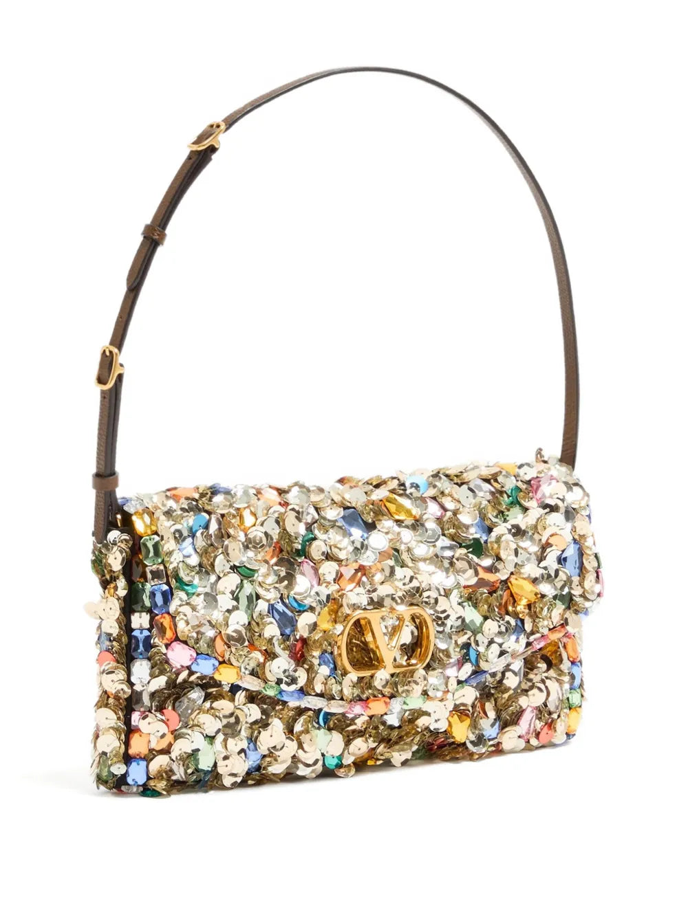 Valentino Garavani Devain Sequin Shoulder Bag — Same as shown — Size One Size — Top View