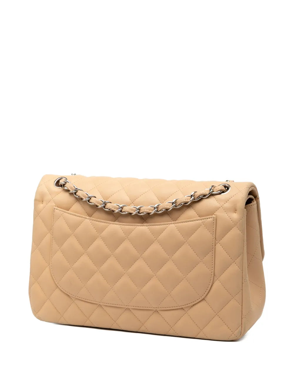 Chanel Pre Owned 2010 2011 Jumbo Classic Lambskin Double Flap Shoulder Bag — Same as shown — Size One Size — Back View