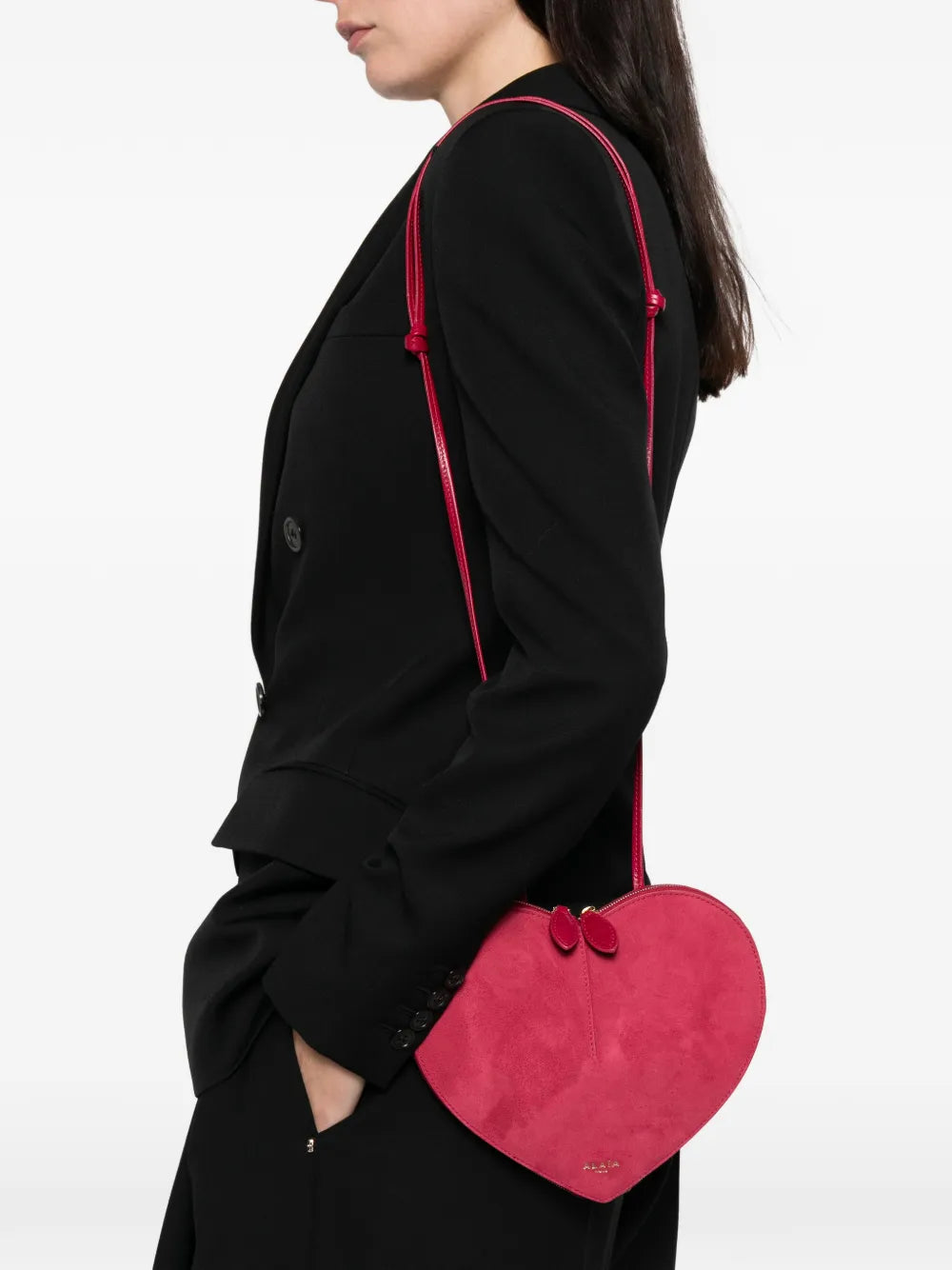 Alaia Suede Shoulder Bag — Same as shown — Size One Size — Side View