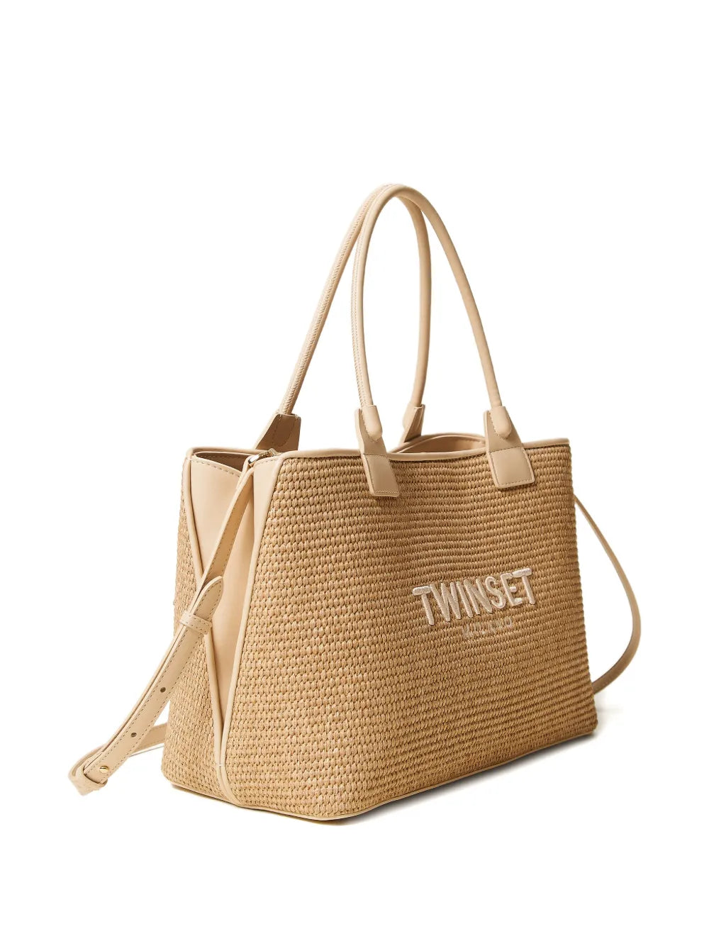 Twinset Woven Tote Bag — Same as shown — Size One Size — Side View