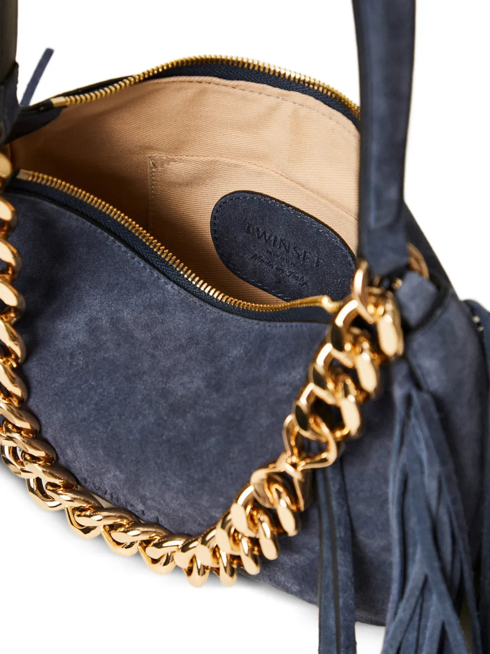 Twinset Liliane Fringed Chain Strap Shoulder Bag — Same as shown — Size One Size — Top View