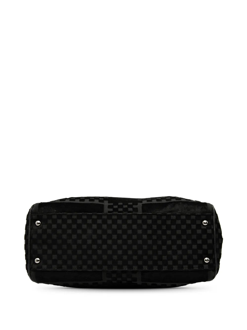 Chanel Pre Owned 2005 2006 Cc Check Embossed Velvet Belted Side Frame Bag Shoulder Bag — Same as shown — Size One Size — Back View
