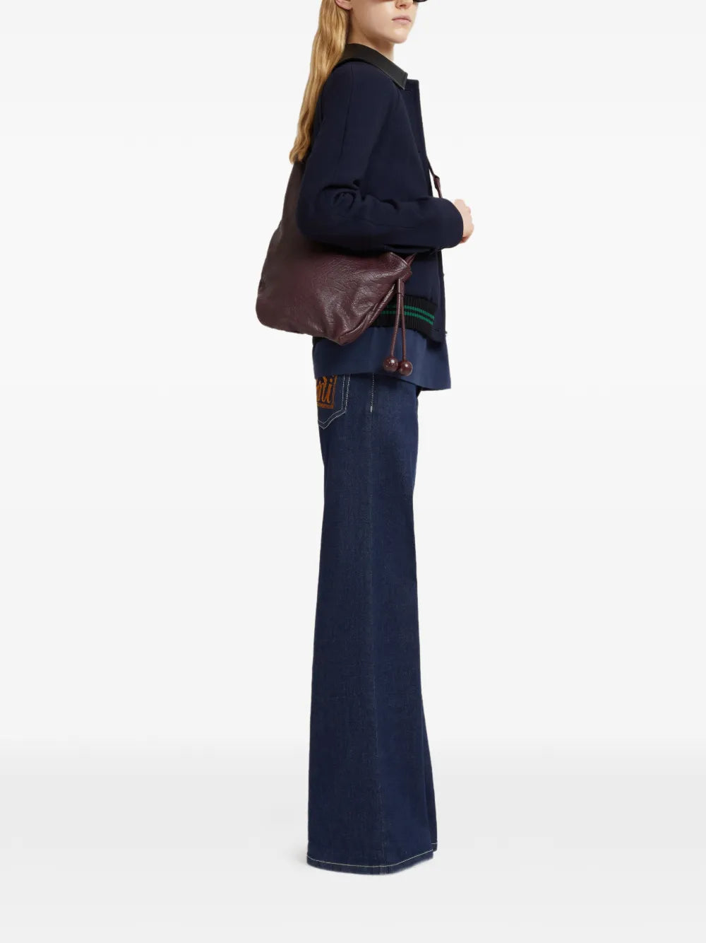Marni Small Baubles Drawstring Leather Shoulder Bag — Same as shown — Size One Size — Side View
