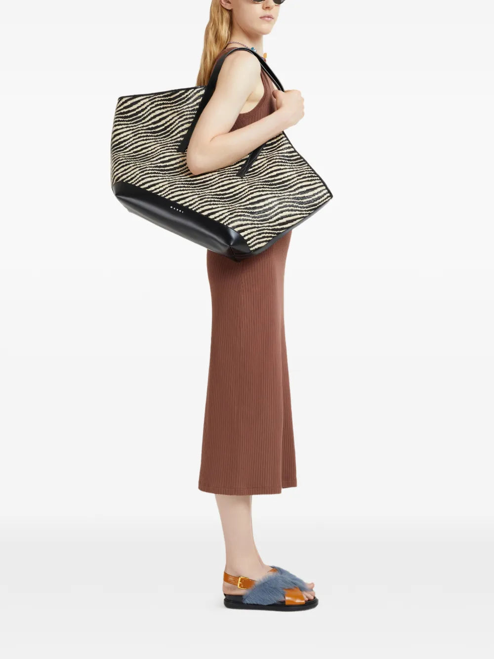 Marni Raffia Effect Shoulder Bag — Same as shown — Size One Size — Top View
