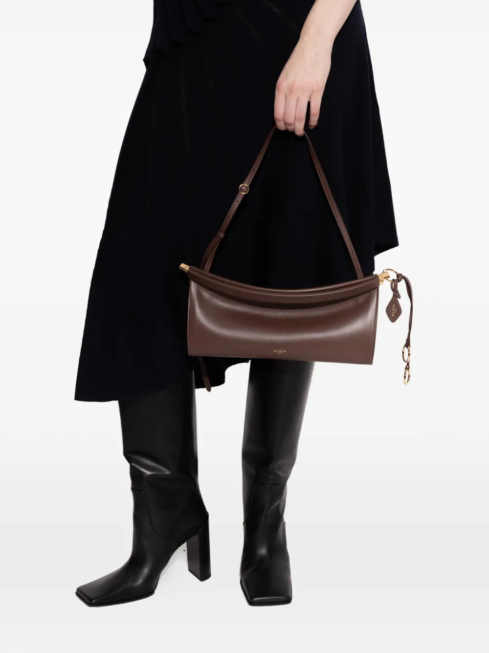 Alaia Le Click East Weast Curved Shoulder Strap Tote Bag — Same as shown — Size One Size — Side View