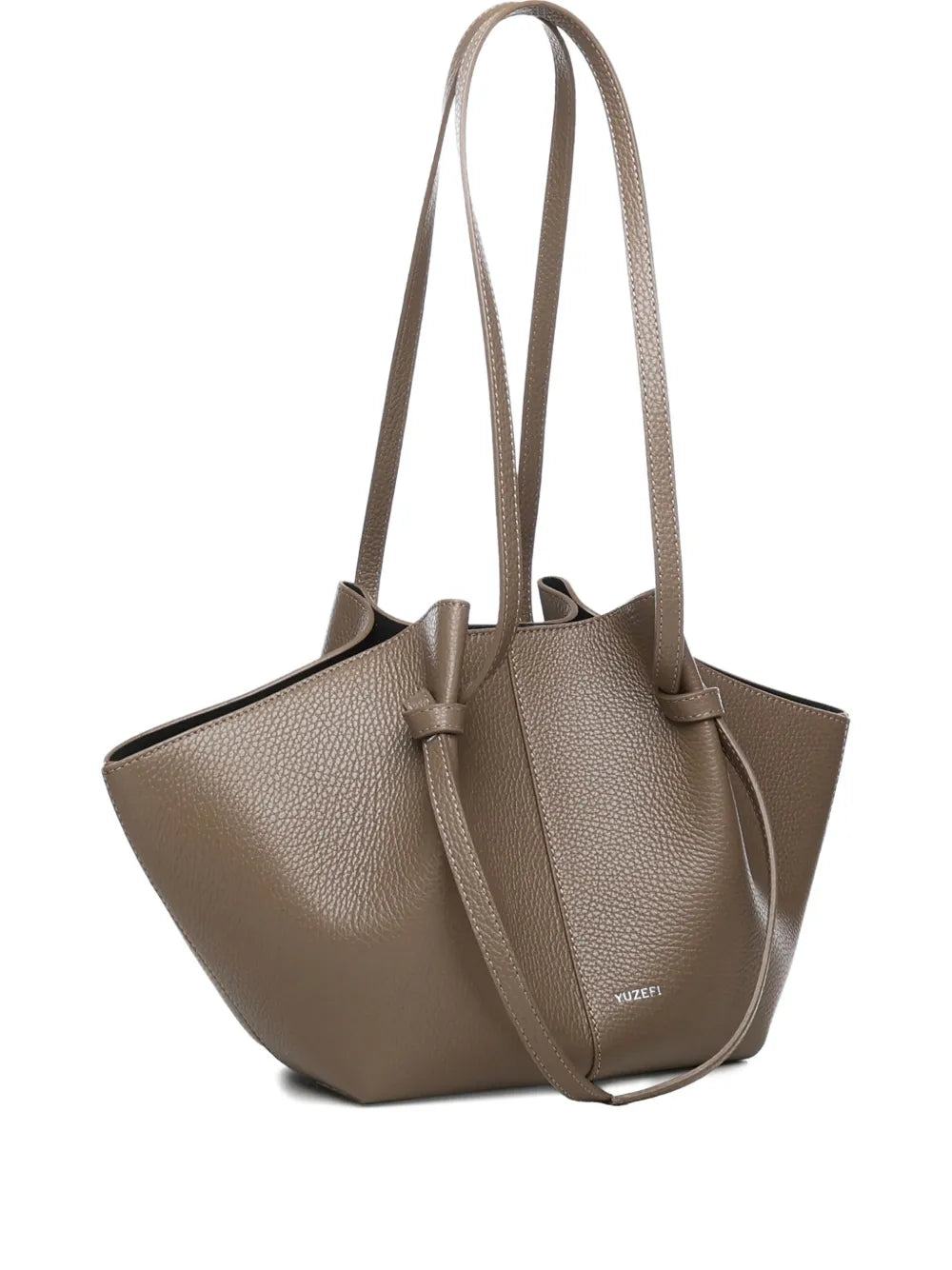 Yuzefi Large Mochi Pebble Grain Knot Leather Shoulder Bag — Same as shown — Size One Size — Back View