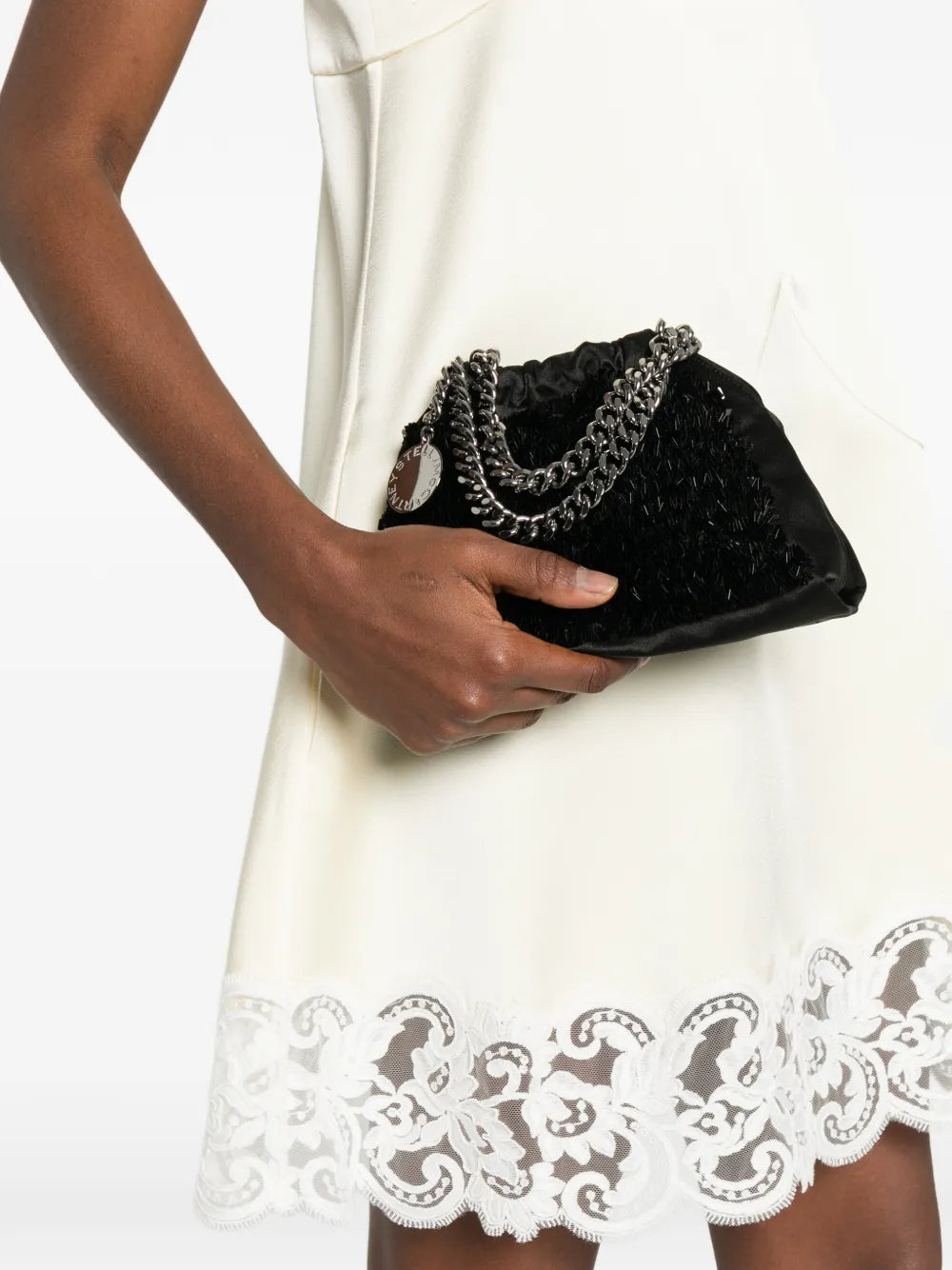 Stella Mccartney Mini Falabella Beaded Chain Strap Shoulder Bag — Same as shown — Size One Size — Side View