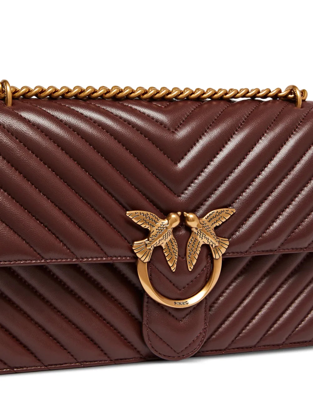 Pinko Medium Love One Chevron Chain Shoulder Bag — Same as shown — Size One Size — Top View