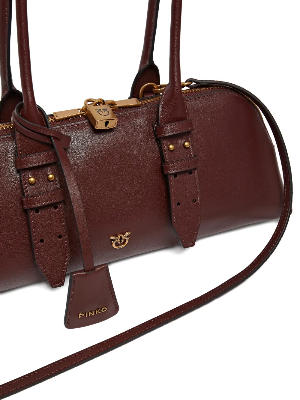 Pinko Padlock Leather Shoulder Bag — Same as shown — Size One Size — Back View