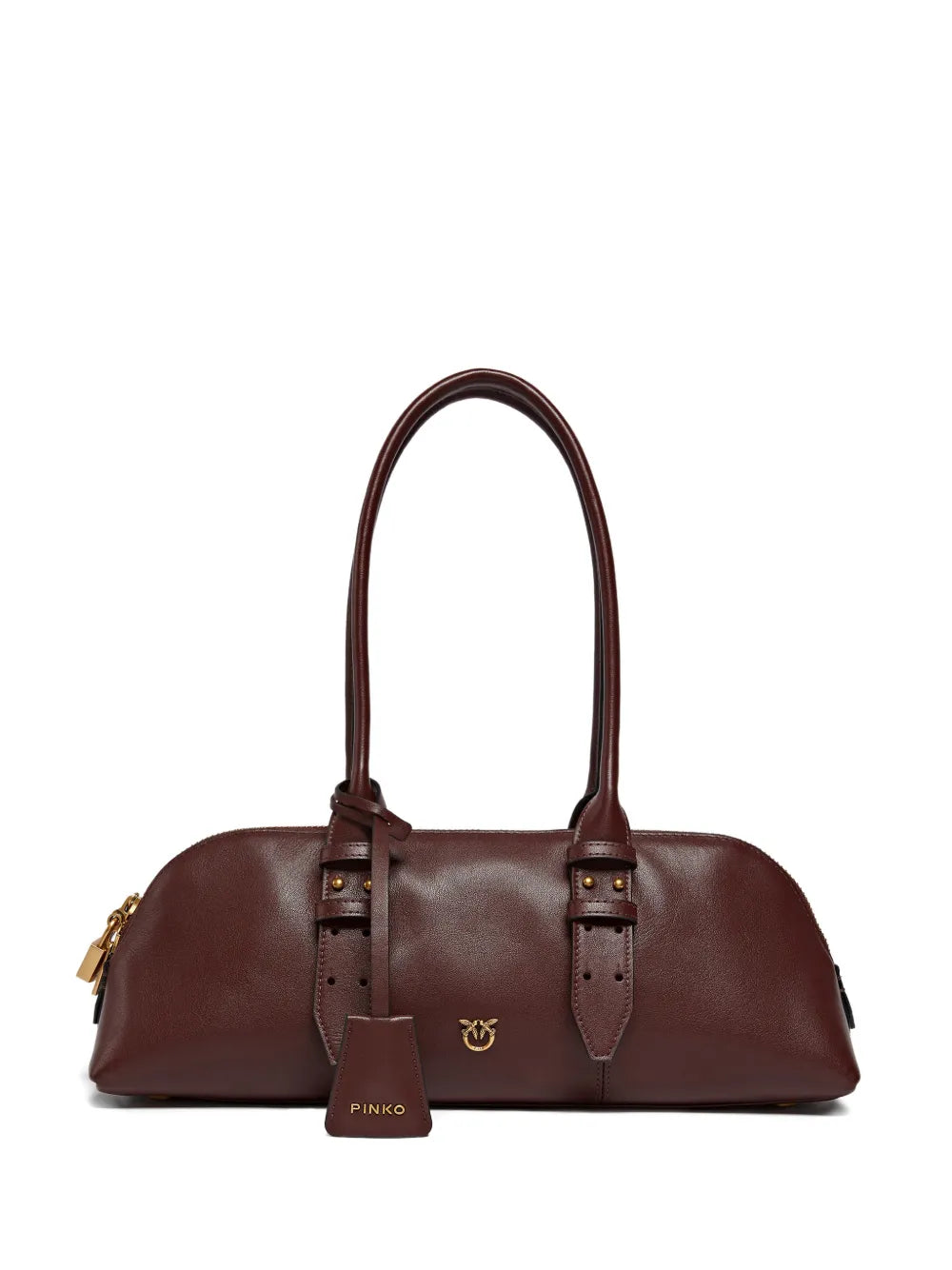 Pinko Padlock Leather Shoulder Bag — Same as shown — Size One Size — Front View