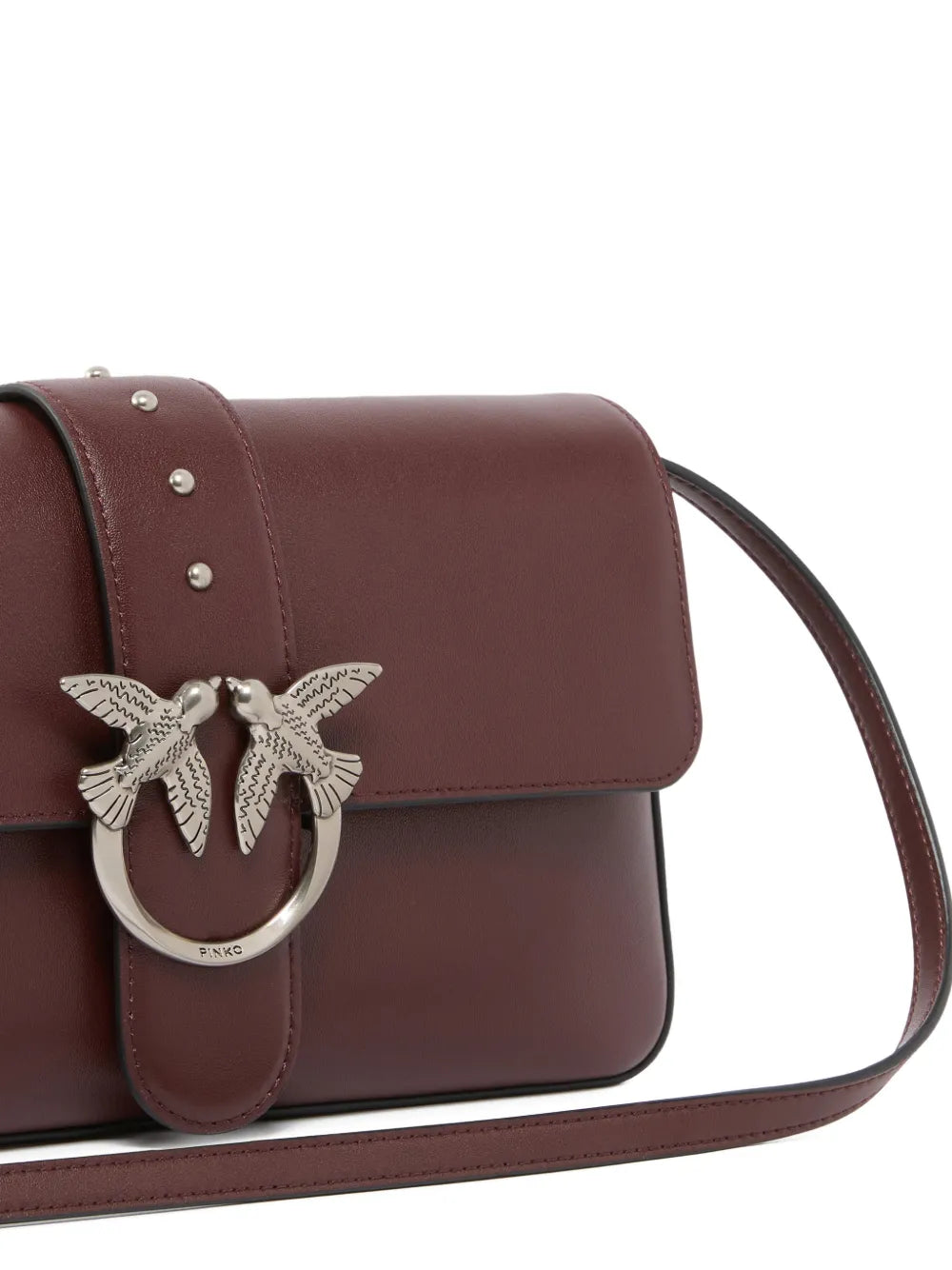 Pinko Medium Love Studded Bird Leather Shoulder Bag — Same as shown — Size One Size — Back View