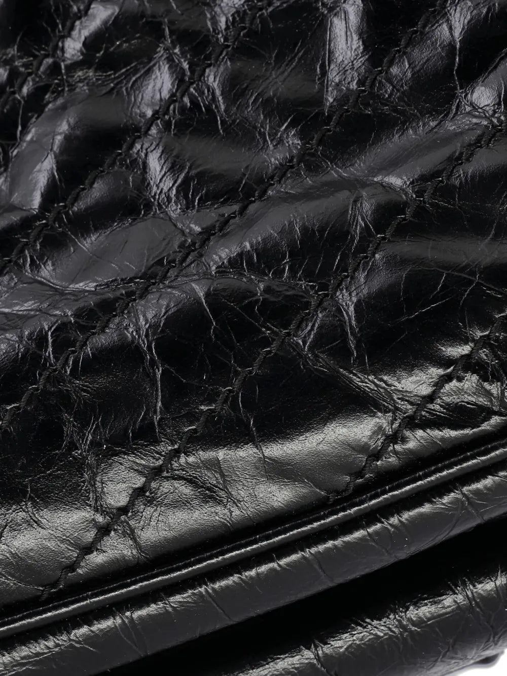 Saint Laurent Pre Owned Niki Chain Flap Bag Matelasse Chevron Leather Large Shoulder Bag — Same as shown — Size One Size — Top View