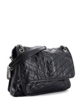 Saint Laurent Pre Owned Niki Chain Flap Bag Matelasse Chevron Leather Large Shoulder Bag — Same as shown — Size One Size — Front View