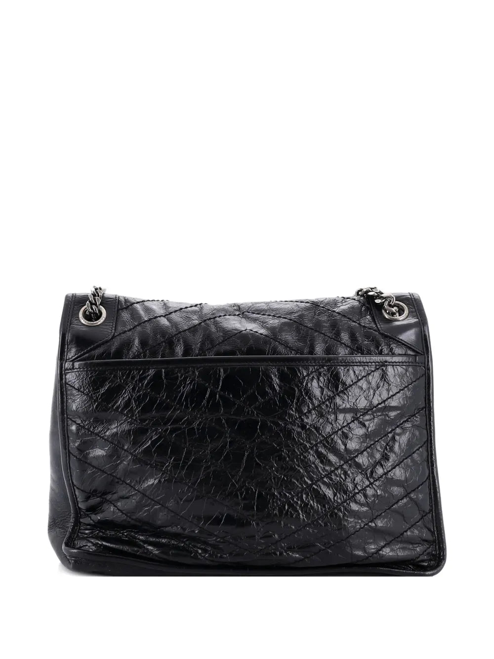 Saint Laurent Pre Owned Niki Chain Flap Bag Matelasse Chevron Leather Large Shoulder Bag — Same as shown — Size One Size — Side View