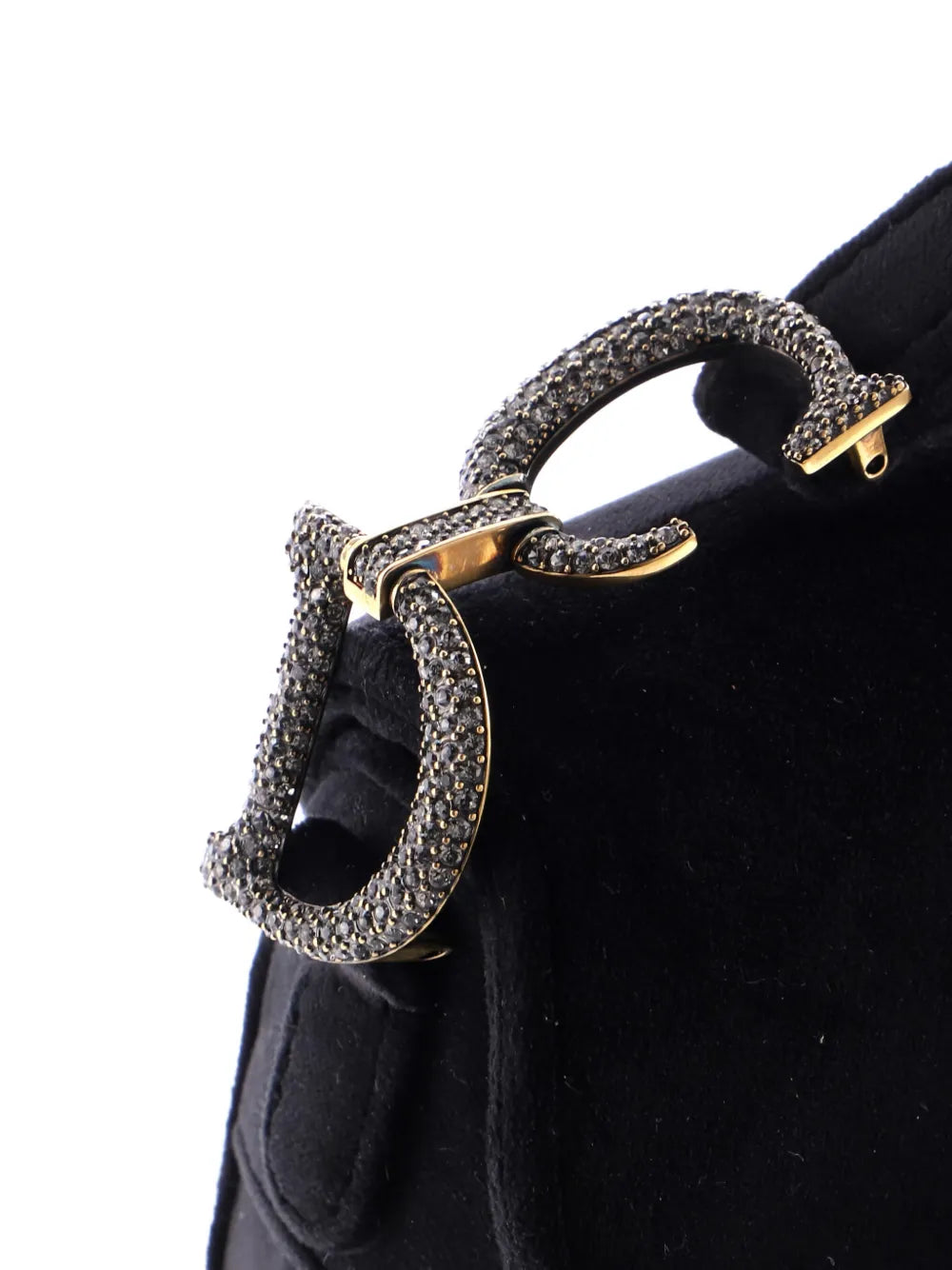 Christian Dior Pre Owned Saddle Handbag Velvet With Crystals Mini Shoulder Bag — Same as shown — Size One Size — Detail View