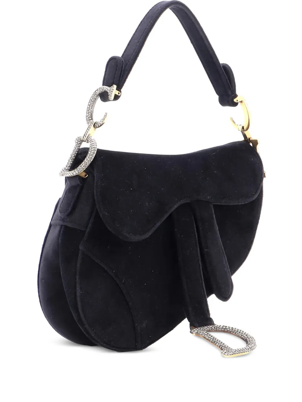 Christian Dior Pre Owned Saddle Handbag Velvet With Crystals Mini Shoulder Bag — Same as shown — Size One Size — Front View