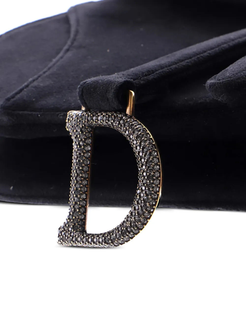 Christian Dior Pre Owned Saddle Handbag Velvet With Crystals Mini Shoulder Bag — Same as shown — Size One Size — Top View