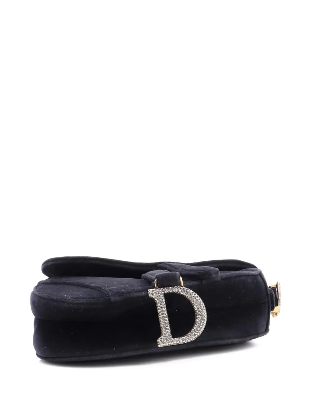 Christian Dior Pre Owned Saddle Handbag Velvet With Crystals Mini Shoulder Bag — Same as shown — Size One Size — Back View