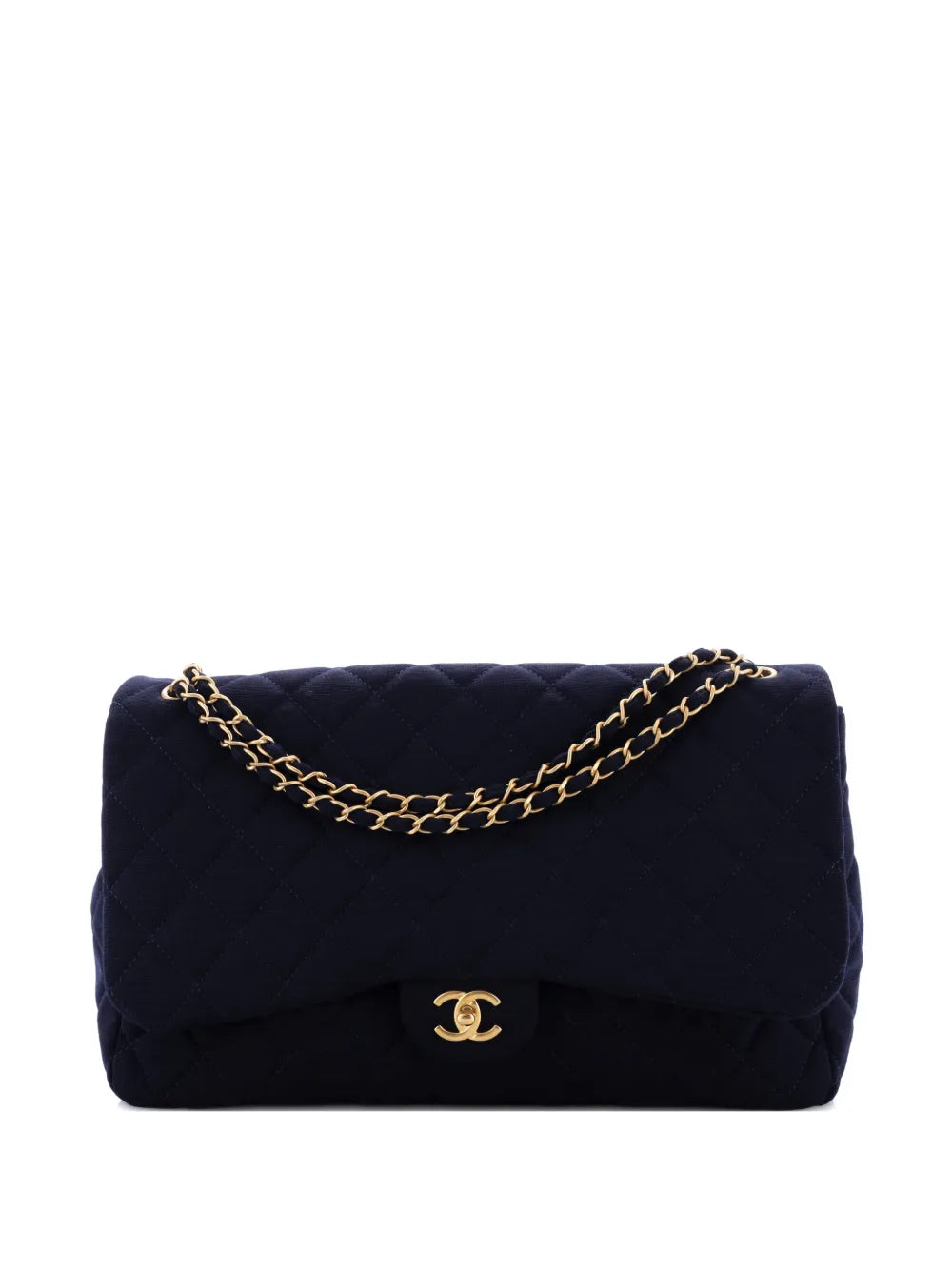 Chanel Pre Owned Xxl Travel Flap Bag Quilted Jersey Small Shoulder Bag — Same as shown — Size One Size — Front View