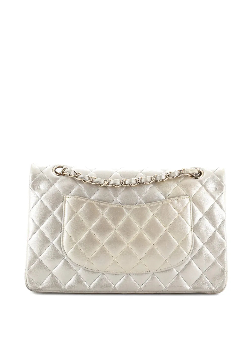 Chanel Pre Owned Classic Double Flap Bag Quilted Metallic Lambskin Medium Shoulder Bag — Same as shown — Size One Size — Side View