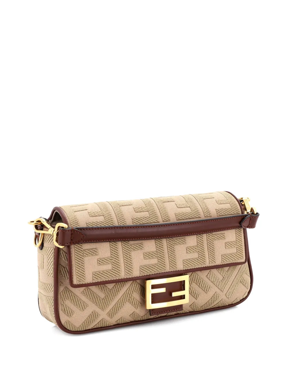 Fendi Pre Owned Baguette Nm Bag Zucca Embroidered Canvas Medium Shoulder Bag — Same as shown — Size One Size — Back View