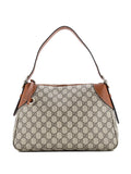 Gucci Pre Owned Emblem Gg Coated Canvas With Leather Medium Shoulder Bag — Same as shown — Size One Size — Front View