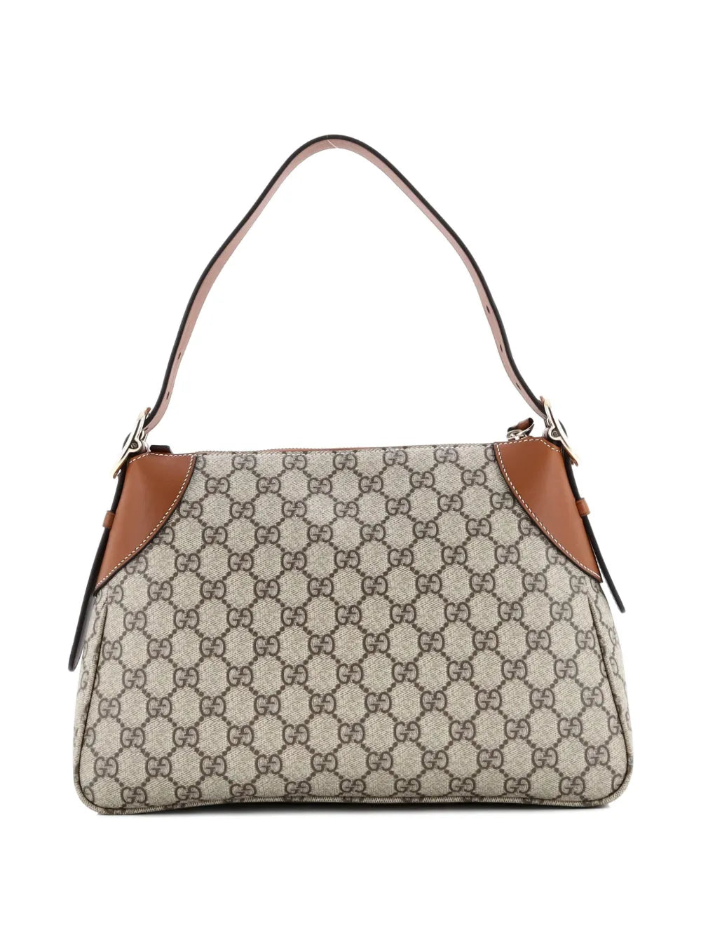Gucci Pre Owned Emblem Gg Coated Canvas With Leather Medium Shoulder Bag — Same as shown — Size One Size — Side View
