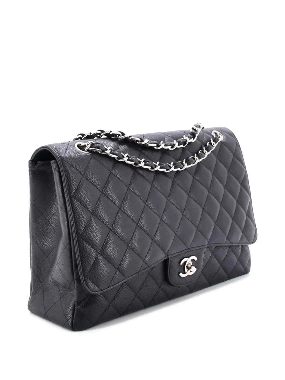 Chanel Pre Owned Classic Single Flap Bag Quilted Caviar Maxi Shoulder Bag — Same as shown — Size One Size — Back View