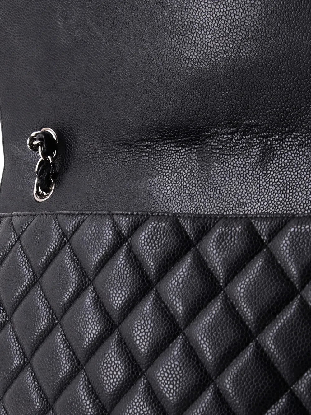 Chanel Pre Owned Classic Single Flap Bag Quilted Caviar Maxi Shoulder Bag — Same as shown — Size One Size — Top View