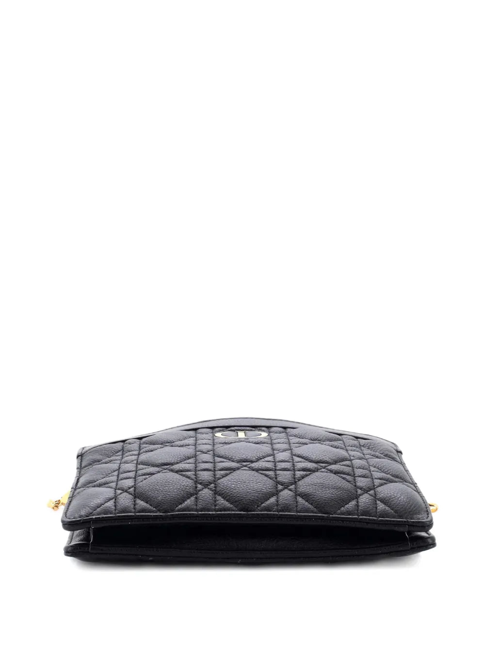 Christian Dior Pre Owned Caro Zipped Pouch With Chain Cannage Quilt Leather Shoulder Bag — Same as shown — Size One Size — Top View
