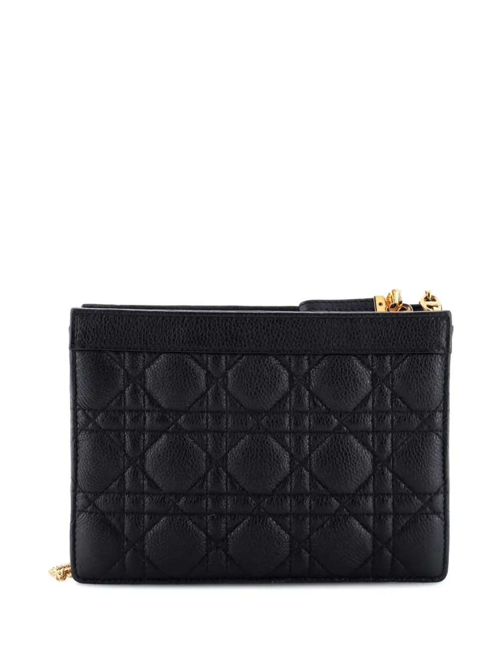 Christian Dior Pre Owned Caro Zipped Pouch With Chain Cannage Quilt Leather Shoulder Bag — Same as shown — Size One Size — Side View